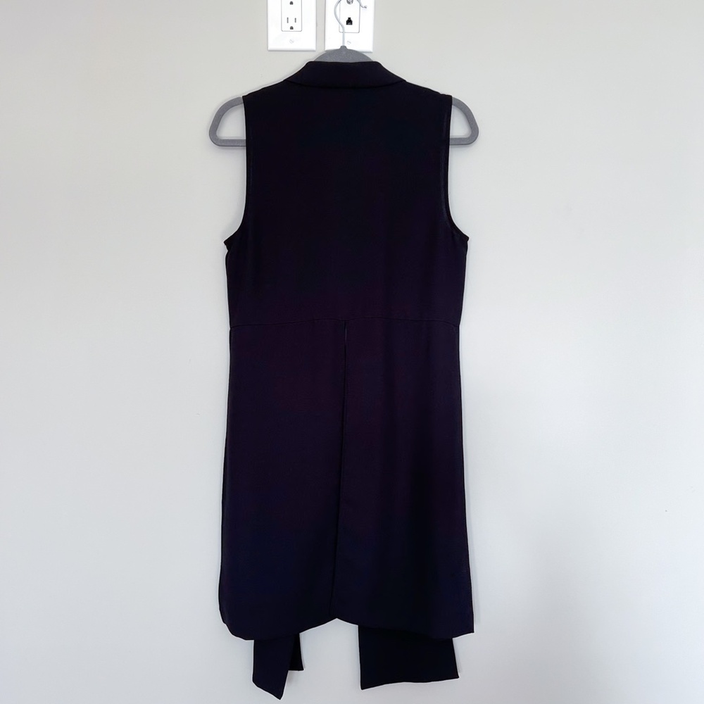 BCBG MAXAZRIA Tasha Black Long Vest Tie Open Front Duster Cardigan Sleeveless S - Picture 14 of 14